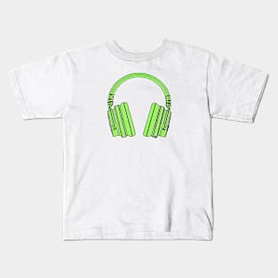 Green headphones Kids T-Shirt